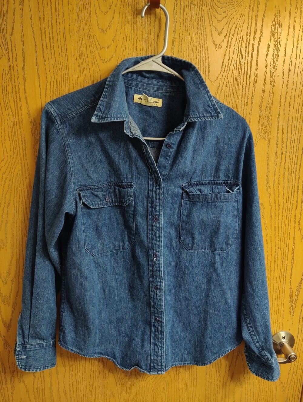 Eddie Bauer Blue Denim Button-Front Shirt
